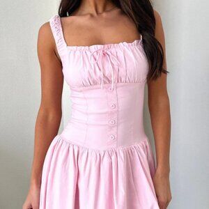 Decorative Button Square Neck Cami Dress